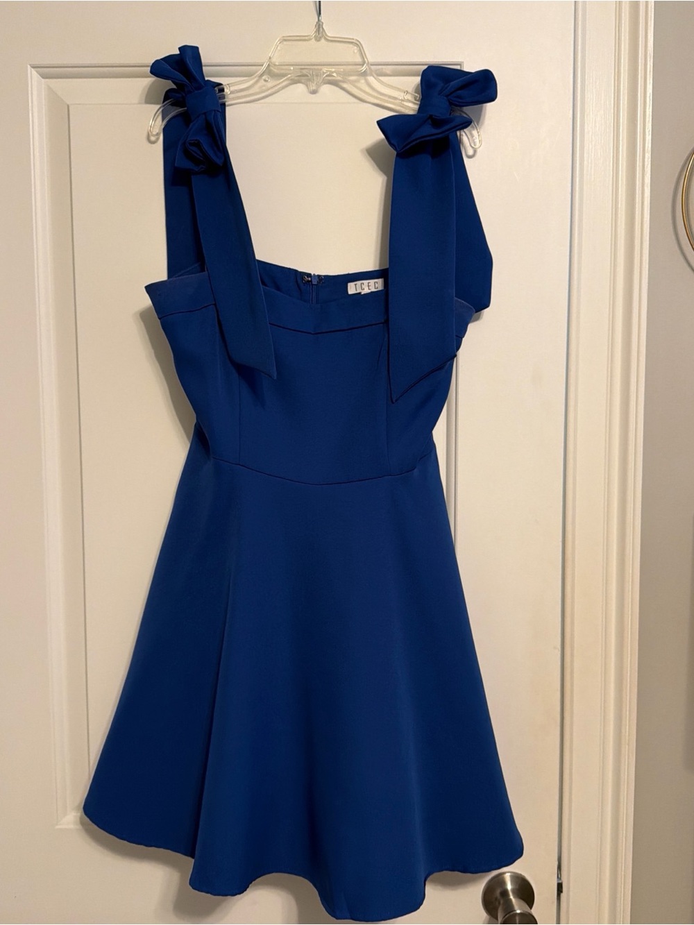 TCEC Royal Blue Tie-Shoulder Mini Dress